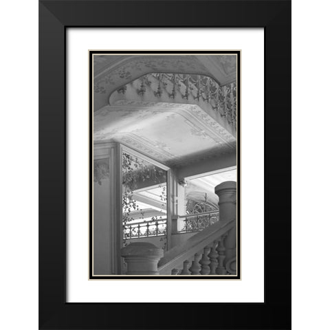 Belle Epoque I BW Black Modern Wood Framed Art Print with Double Matting by Crane, Rita
