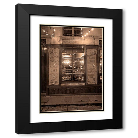 Paris Bistro II Black Modern Wood Framed Art Print with Double Matting by Crane, Rita