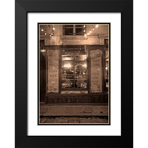 Paris Bistro II Black Modern Wood Framed Art Print with Double Matting by Crane, Rita