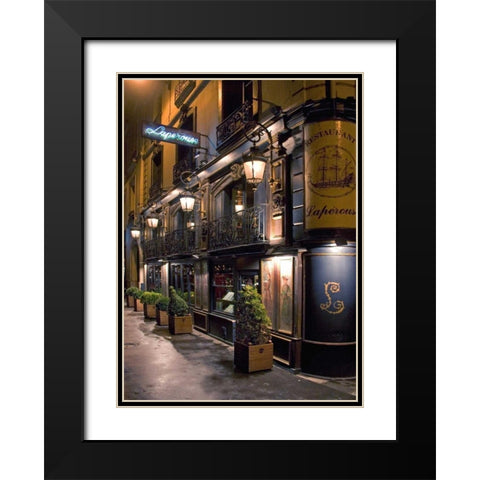 Paris Cafe III Black Modern Wood Framed Art Print with Double Matting by Crane, Rita