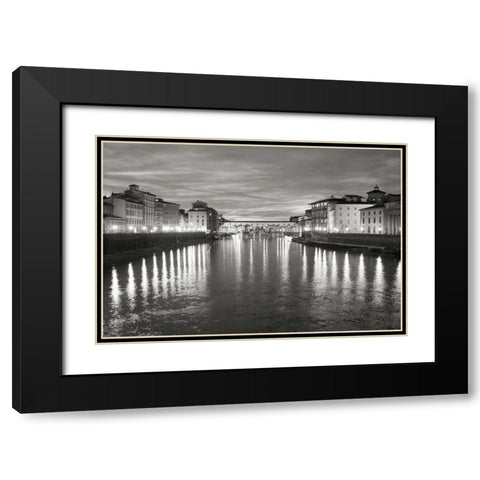 Ponte Vecchio I Black Modern Wood Framed Art Print with Double Matting by Crane, Rita