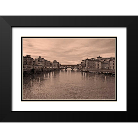 Ponte Vecchio VI Black Modern Wood Framed Art Print with Double Matting by Crane, Rita