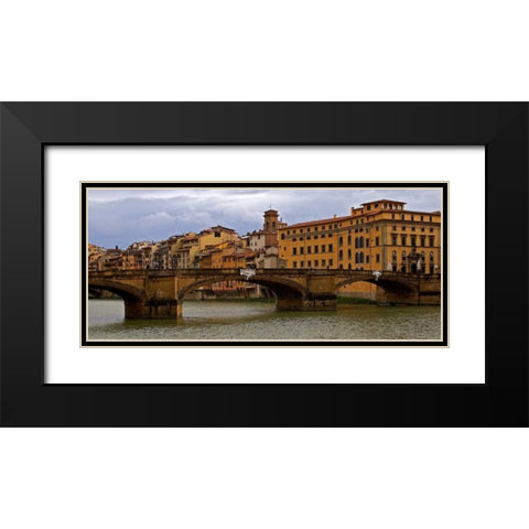 Tuscan Bridge II Black Modern Wood Framed Art Print with Double Matting by Crane, Rita