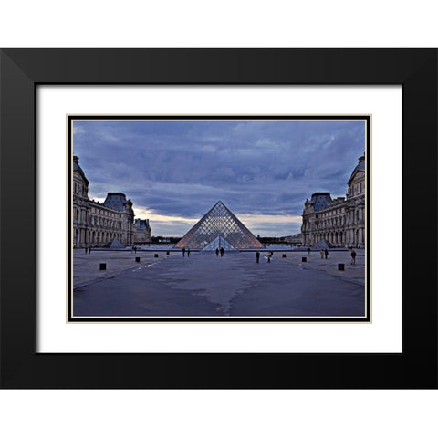 Pyramid at the Louvre III Black Modern Wood Framed Art Print with Double Matting by Crane, Rita