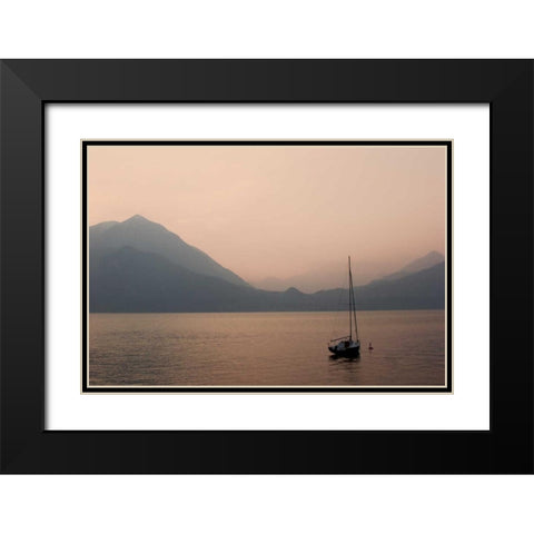 Lake Como Sailboats IV Black Modern Wood Framed Art Print with Double Matting by Crane, Rita
