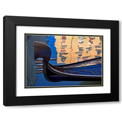 Gondolas and Reflections IV Black Modern Wood Framed Art Print with Double Matting by Crane, Rita