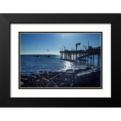 Fishing Boats II Black Modern Wood Framed Art Print with Double Matting by Crane, Rita