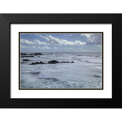 Wind and Waves Black Modern Wood Framed Art Print with Double Matting by Crane, Rita