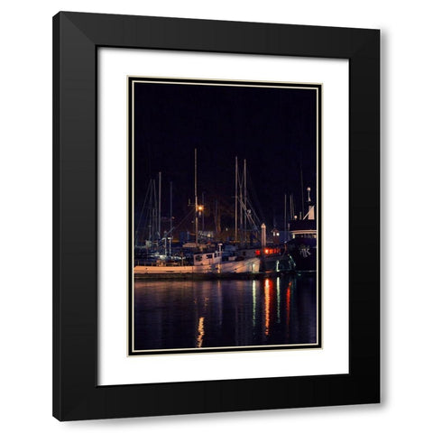 Harbor Lights I Black Modern Wood Framed Art Print with Double Matting by Crane, Rita