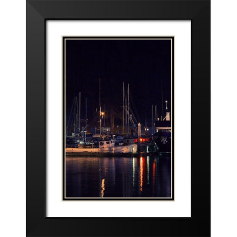 Harbor Lights I Black Modern Wood Framed Art Print with Double Matting by Crane, Rita