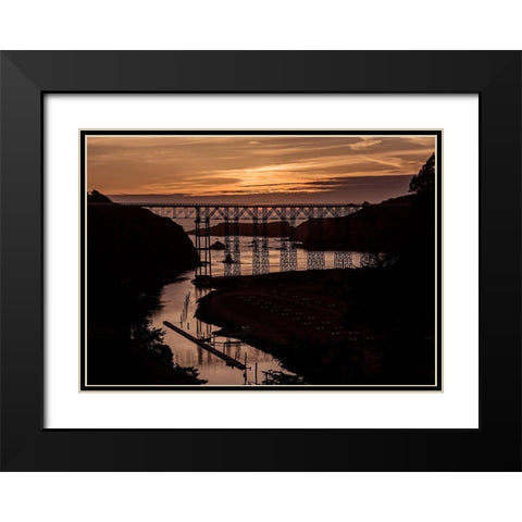Sunset Silhouette II Black Modern Wood Framed Art Print with Double Matting by Crane, Rita