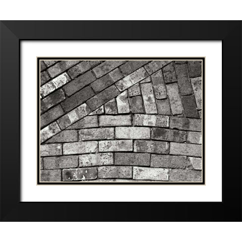 Bricks Black Modern Wood Framed Art Print with Double Matting by Christensen, Jim