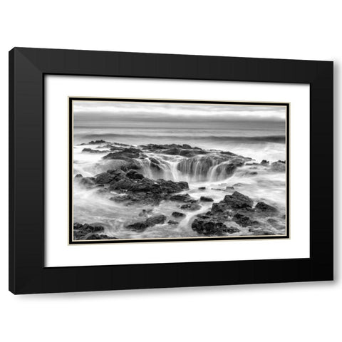 Thors Well BW Black Modern Wood Framed Art Print with Double Matting by Hellmann, Stan