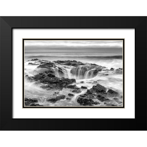 Thors Well BW Black Modern Wood Framed Art Print with Double Matting by Hellmann, Stan