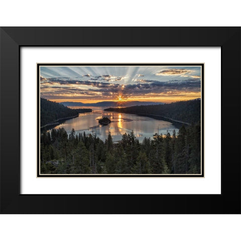 Emerald Bay Black Modern Wood Framed Art Print with Double Matting by Hellmann, Stan