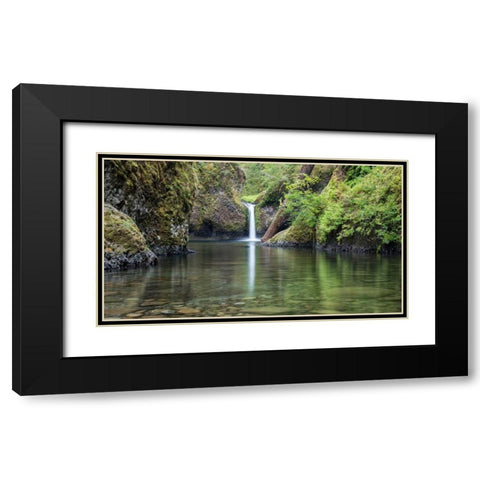 Punchbowl Falls Black Modern Wood Framed Art Print with Double Matting by Hellmann, Stan