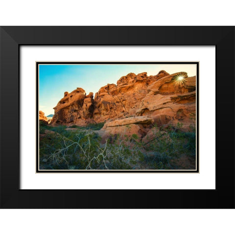 Valley of Fire II Black Modern Wood Framed Art Print with Double Matting by Hellmann, Stan