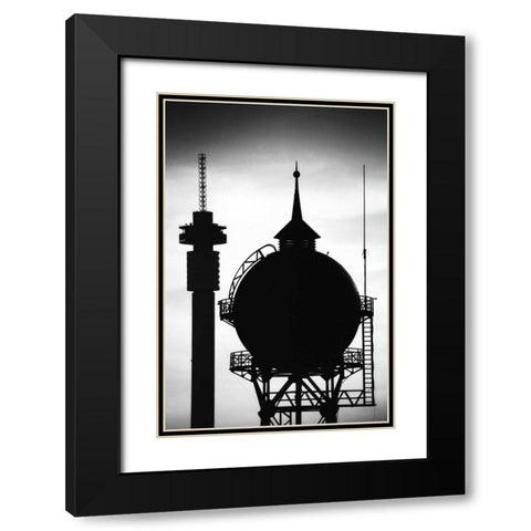 Two Towers Black Modern Wood Framed Art Print with Double Matting by Hellmann, Stan