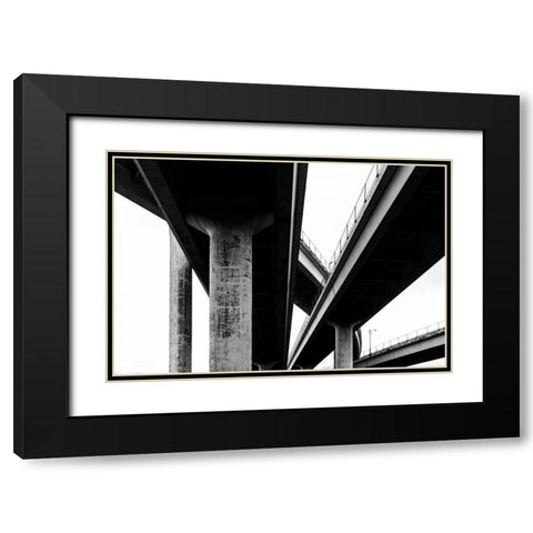 Freeways Black Modern Wood Framed Art Print with Double Matting by Hellmann, Stan