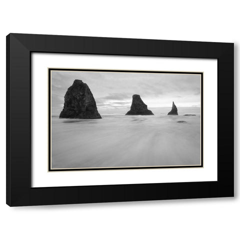 Bandon BW Black Modern Wood Framed Art Print with Double Matting by Hellmann, Stan