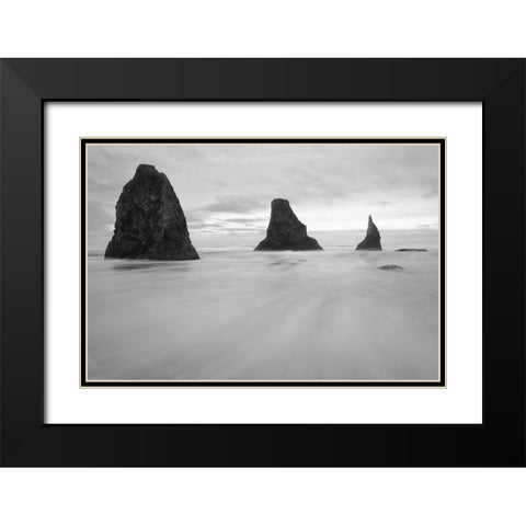 Bandon BW Black Modern Wood Framed Art Print with Double Matting by Hellmann, Stan