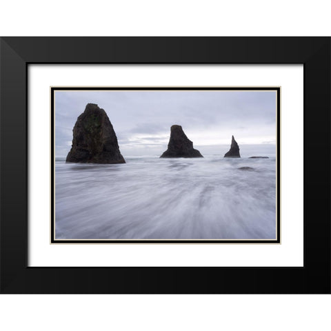 Bandon Black Modern Wood Framed Art Print with Double Matting by Hellmann, Stan
