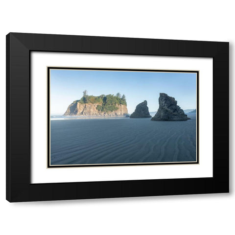 Ruby Beach Morning II Black Modern Wood Framed Art Print with Double Matting by Hellmann, Stan