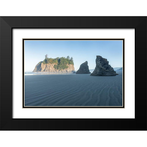 Ruby Beach Morning II Black Modern Wood Framed Art Print with Double Matting by Hellmann, Stan