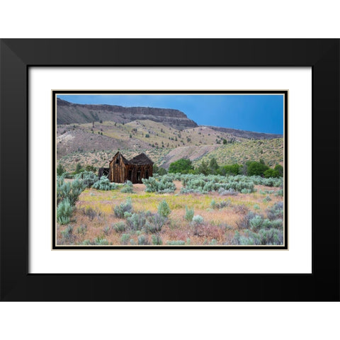 Burned Farmhouse Black Modern Wood Framed Art Print with Double Matting by Hellmann, Stan