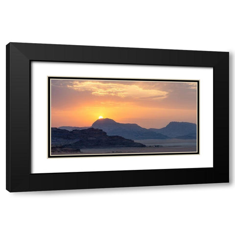 Wadi Rum Sunrise Black Modern Wood Framed Art Print with Double Matting by Hellmann, Stan