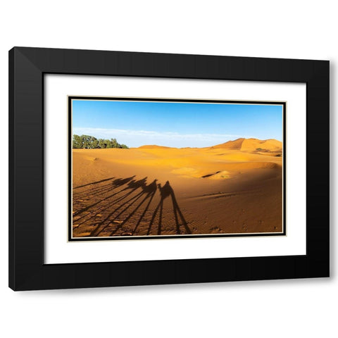 Merzouga Black Modern Wood Framed Art Print with Double Matting by Hellmann, Stan