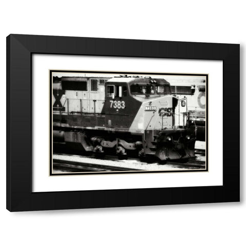 Engine 7383 Black Modern Wood Framed Art Print with Double Matting by Hausenflock, Alan