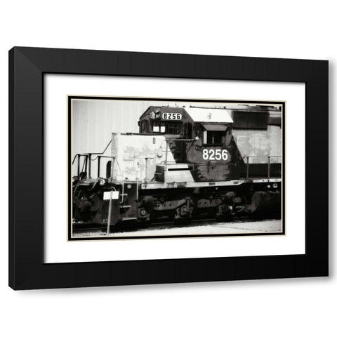 Engine 8256 Black Modern Wood Framed Art Print with Double Matting by Hausenflock, Alan