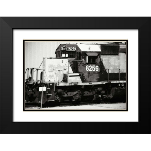 Engine 8256 Black Modern Wood Framed Art Print with Double Matting by Hausenflock, Alan