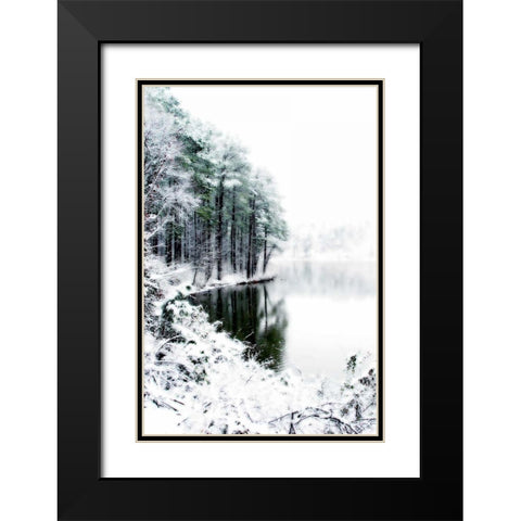 Shelly Lake in Winter II Black Modern Wood Framed Art Print with Double Matting by Hausenflock, Alan