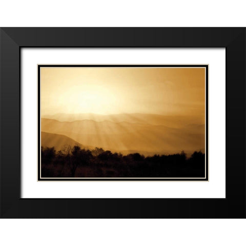 Distant Mountains II Black Modern Wood Framed Art Print with Double Matting by Hausenflock, Alan