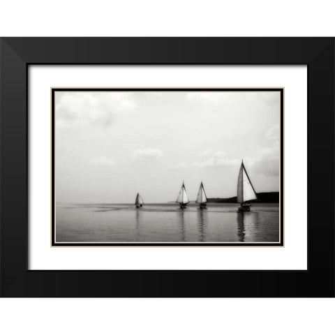 On the Potomac II Black Modern Wood Framed Art Print with Double Matting by Hausenflock, Alan