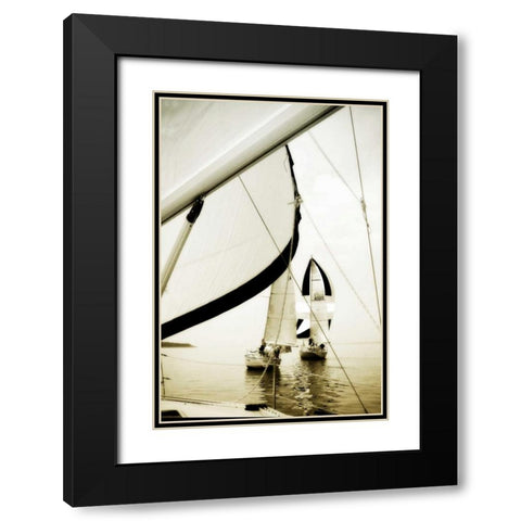 River Sailors I Black Modern Wood Framed Art Print with Double Matting by Hausenflock, Alan
