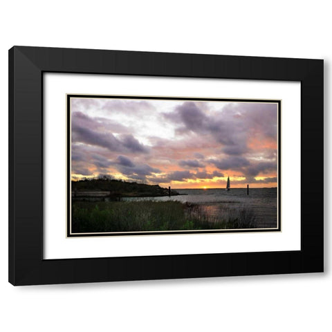 East Bay Sunrise I Black Modern Wood Framed Art Print with Double Matting by Hausenflock, Alan