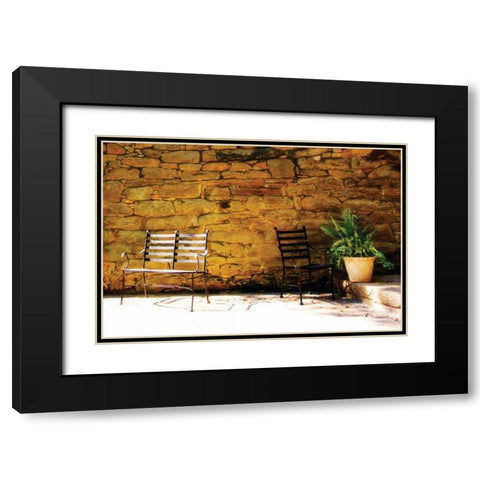 Peaceful Patio II Black Modern Wood Framed Art Print with Double Matting by Hausenflock, Alan