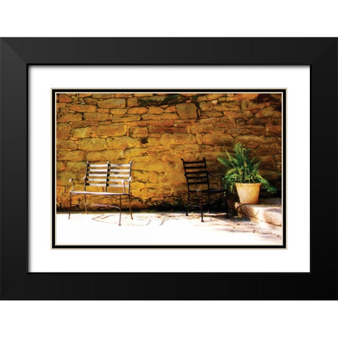 Peaceful Patio II Black Modern Wood Framed Art Print with Double Matting by Hausenflock, Alan