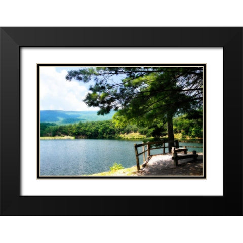 Douthat Lake II Black Modern Wood Framed Art Print with Double Matting by Hausenflock, Alan