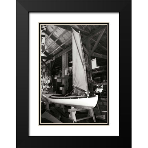 Boat Works II Black Modern Wood Framed Art Print with Double Matting by Hausenflock, Alan