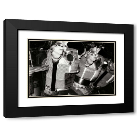 Engine VI Black Modern Wood Framed Art Print with Double Matting by Hausenflock, Alan