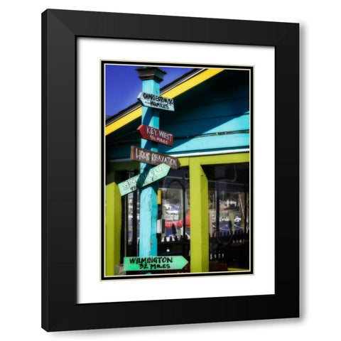 Which Way Cafe II Black Modern Wood Framed Art Print with Double Matting by Hausenflock, Alan