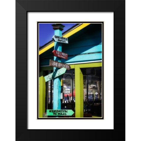 Which Way Cafe II Black Modern Wood Framed Art Print with Double Matting by Hausenflock, Alan