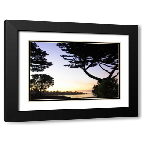Sunset on Pacific Grove Black Modern Wood Framed Art Print with Double Matting by Hausenflock, Alan