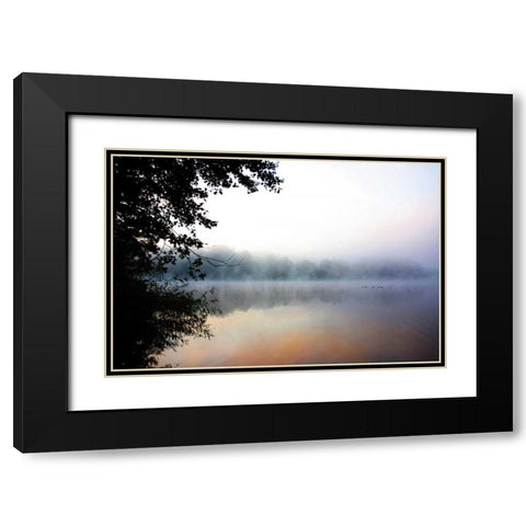 Misty Sunrise Black Modern Wood Framed Art Print with Double Matting by Hausenflock, Alan