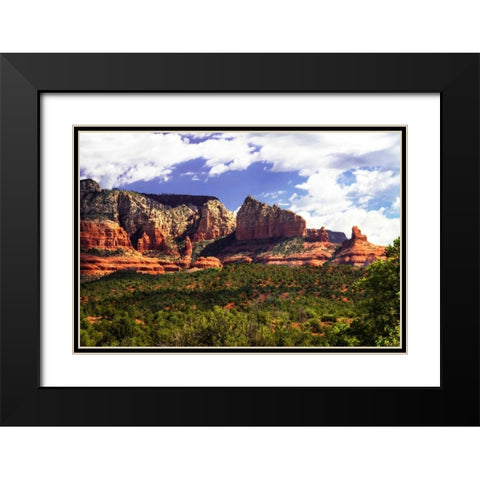Red Rock Mountains I Black Modern Wood Framed Art Print with Double Matting by Hausenflock, Alan