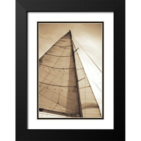 Beaufort Sails I Black Modern Wood Framed Art Print with Double Matting by Hausenflock, Alan